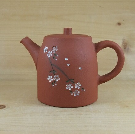 常滑焼急須【細工人細工物】青峰  さくら印花彫 140ml ささめ茶こし