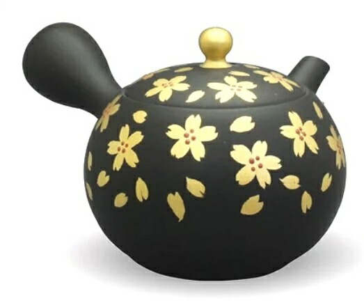 常滑焼 急須 昭萠 金つまみ 金桜 (セラメッシュ茶こし) 230竓