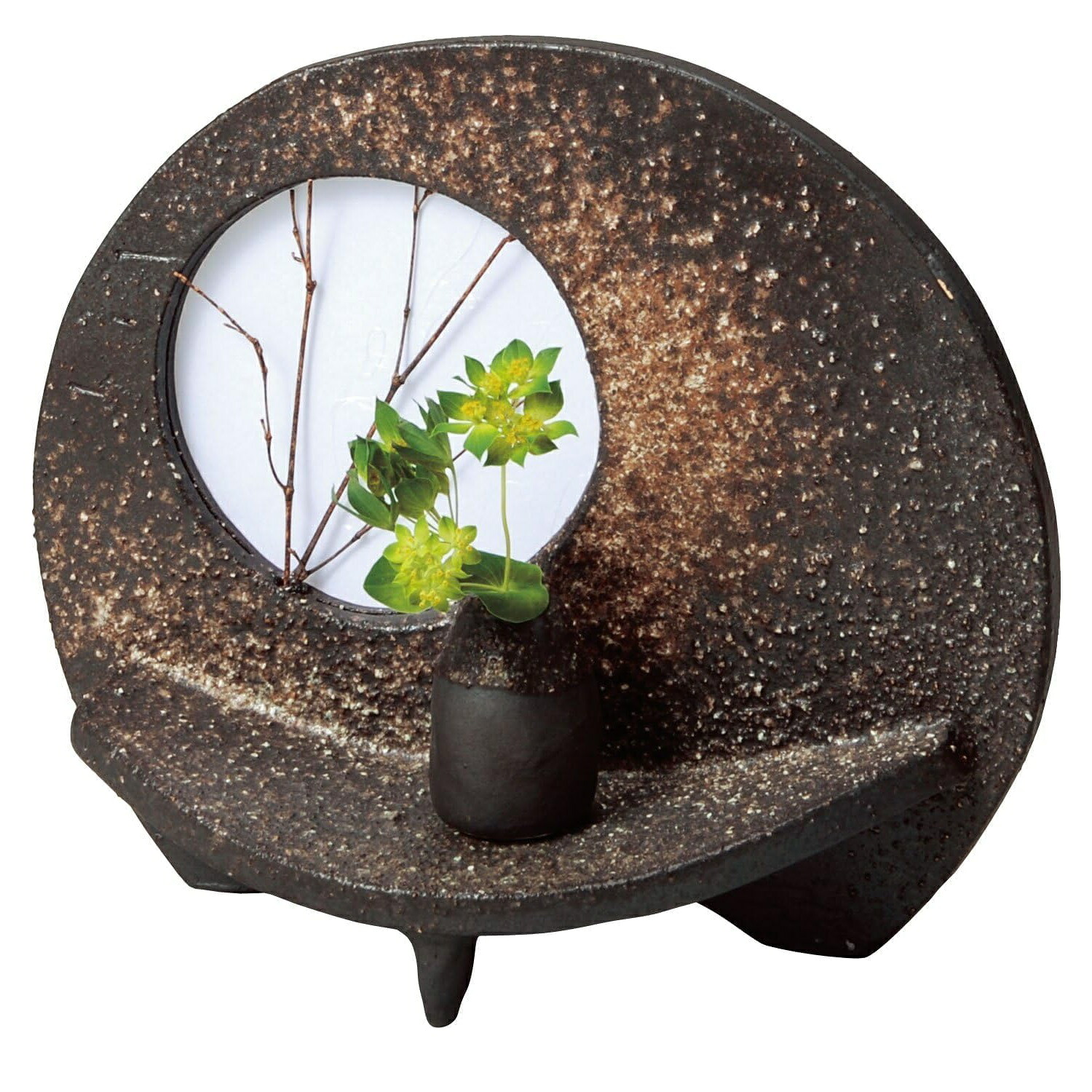 信楽焼 花器 花立て (扇型花器(小))