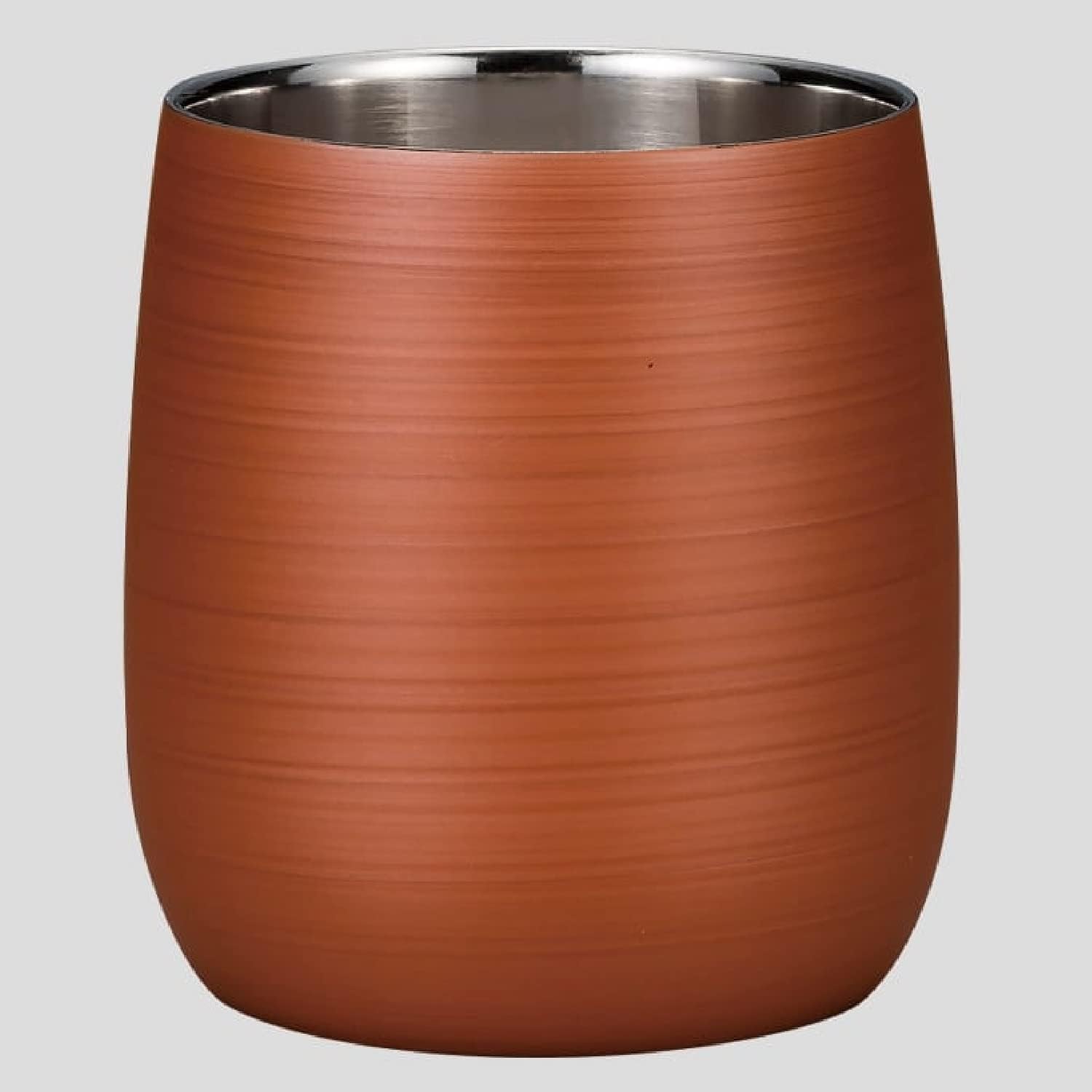 山中漆器 漆磨 二重構造 だるま パール 橙（容量250ml）