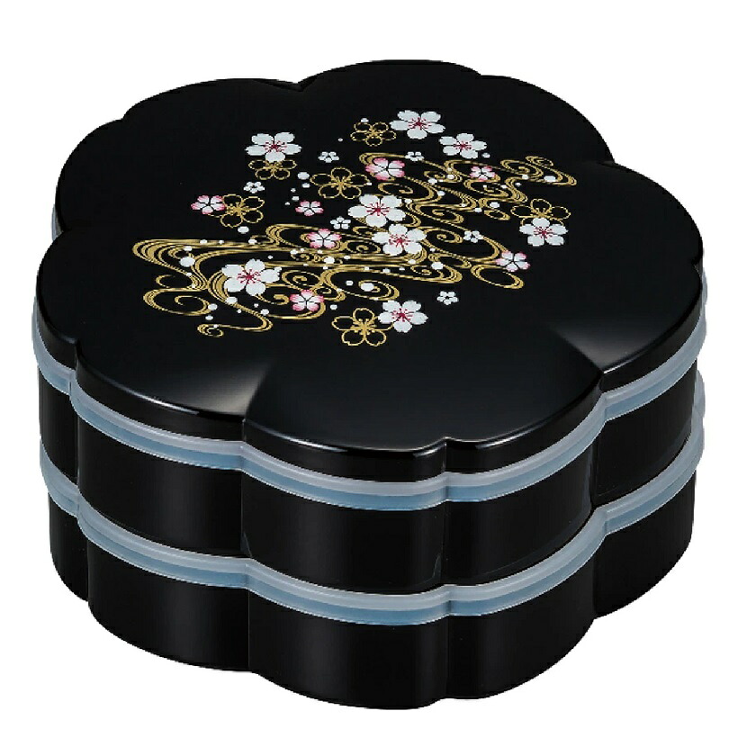 山中塗師細工 山中塗 桜オードブル 桜川 黒いこと 7.5号