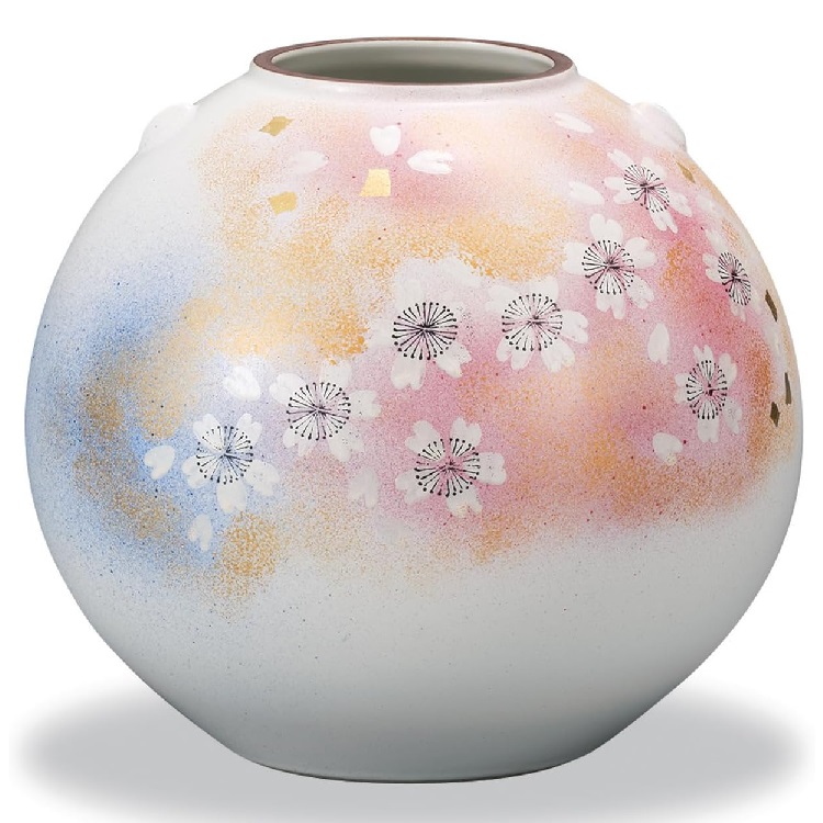 日本の伝統工芸品【九谷焼】7号花瓶 花の舞 15,400円