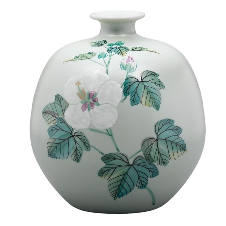 日本の伝統工芸品【九谷焼】5.5号花瓶 芙蓉