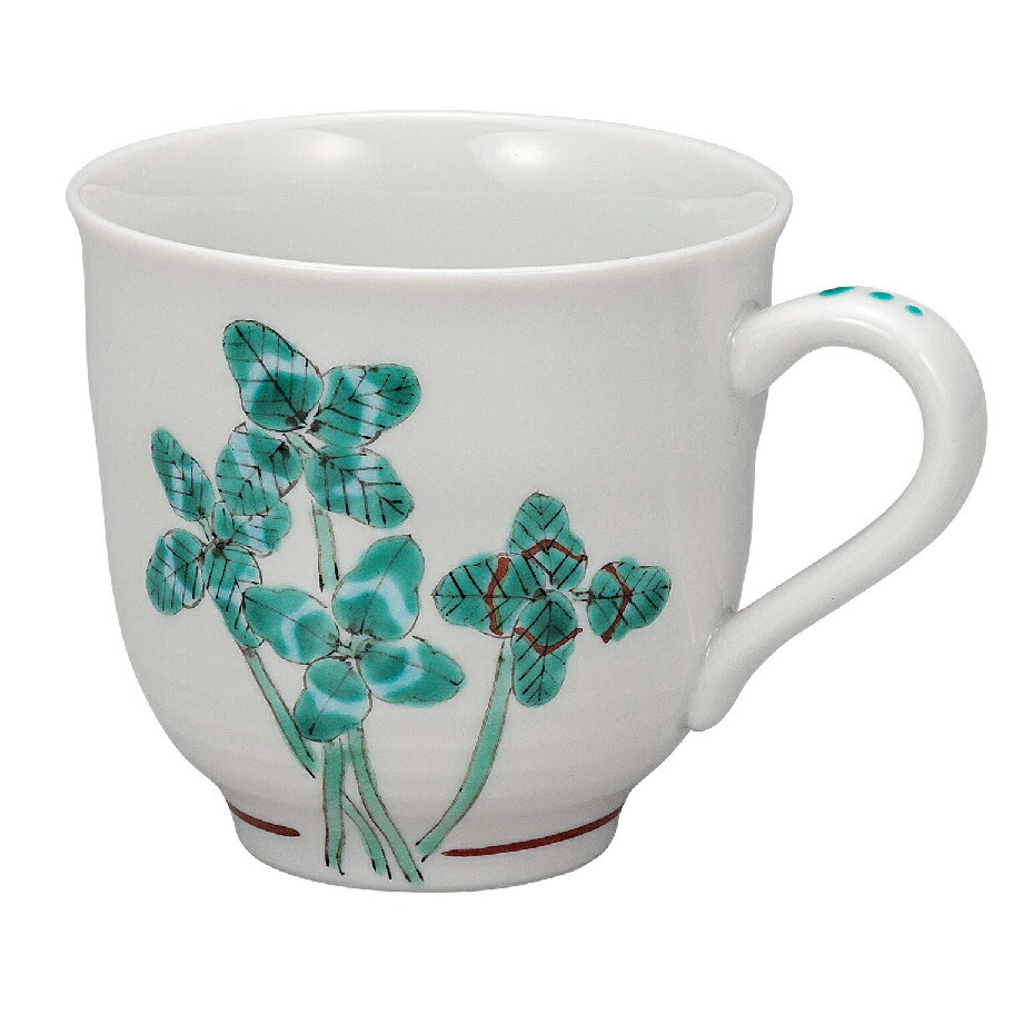 日本の伝統工芸品【九谷焼】マグカップ クローバー 大志窯