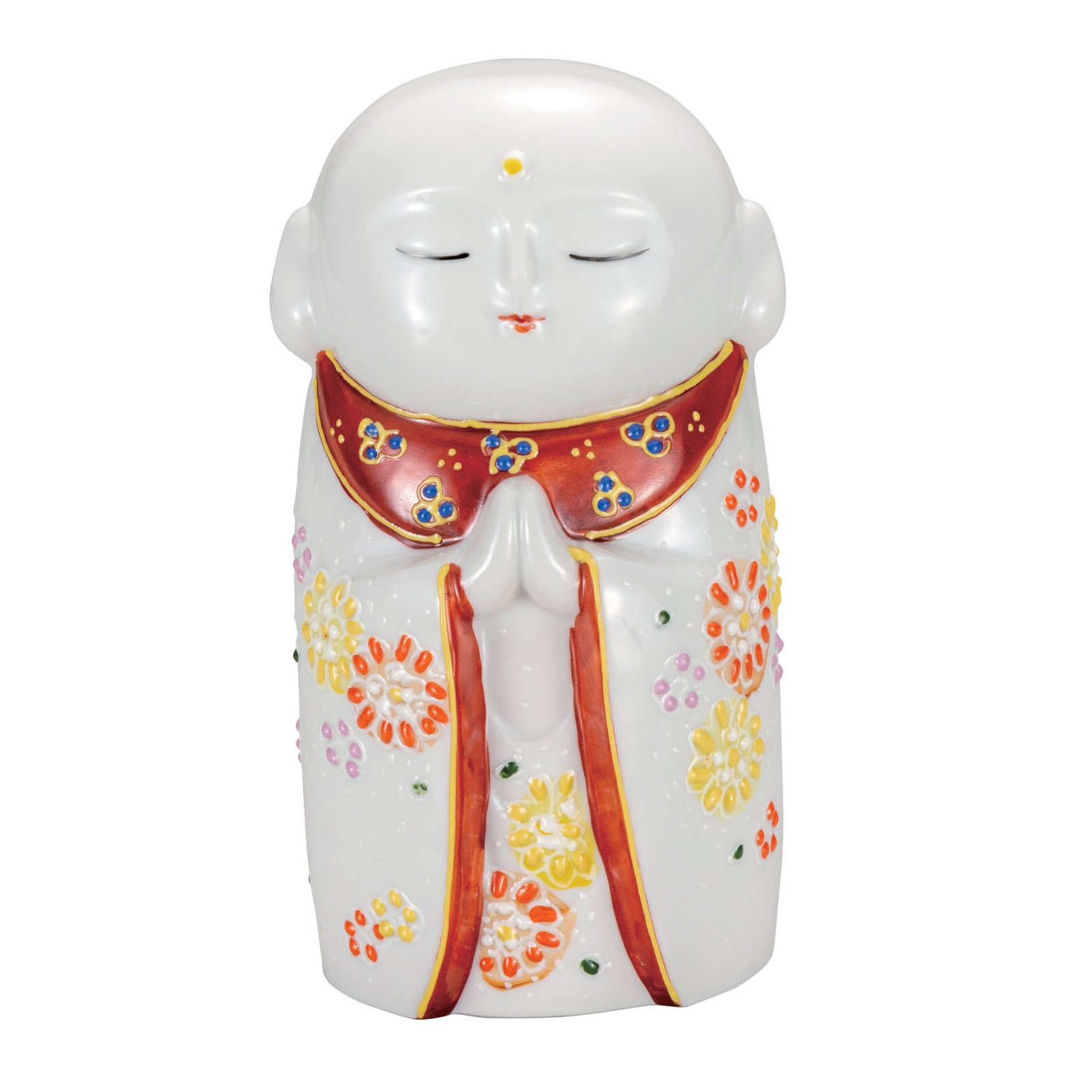 日本の伝統工芸品【九谷焼】4.5号お地蔵様 花ちらし|虹八-Kohya-