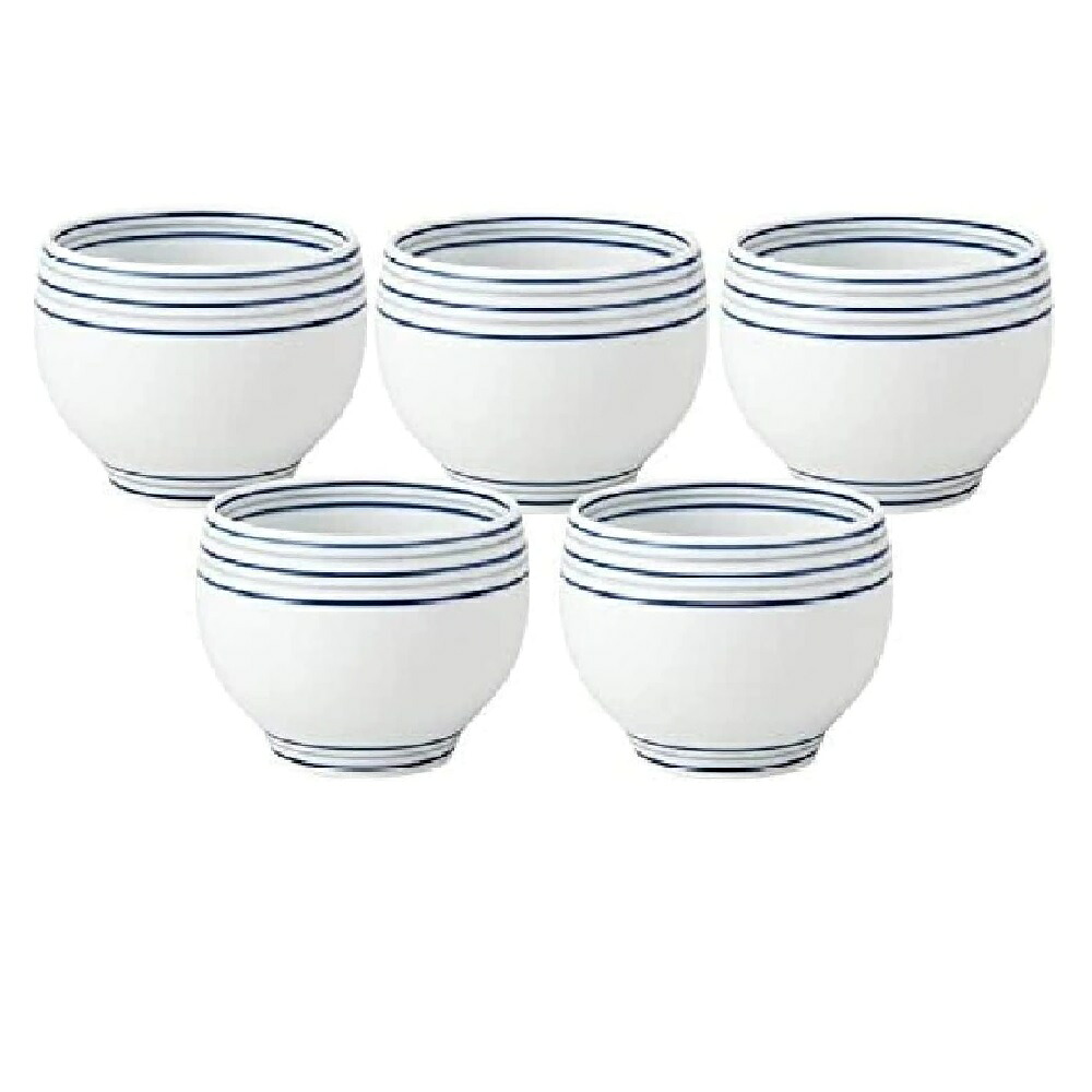 波佐見焼 白磁渦 丸仙茶 (5客組)湯呑