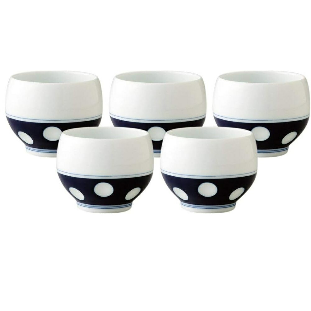 有田焼 水玉 玉仙茶 5客組｜虹八-Kohya-