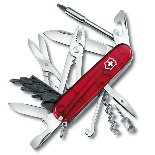 ビクトリノックス VICTORINOX　1.7725.T サイバーツールM 半透明レッド｜虹八-Kohya-