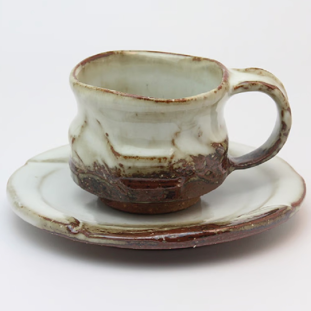 萩焼 椿秀窯 （椋原佳俊作）コーヒー碗皿 （170ml）