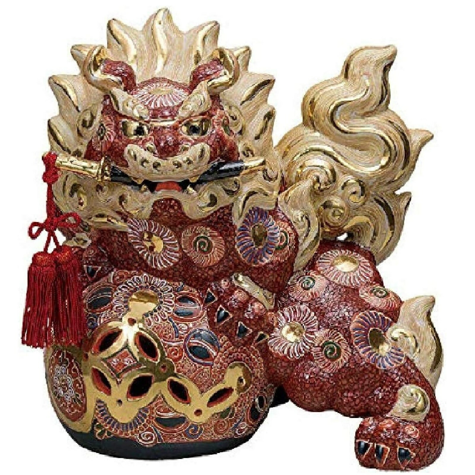 楽天市場】九谷焼 10号剣獅子 緑彩 : 九谷陶芸 北山堂 楽天市場店