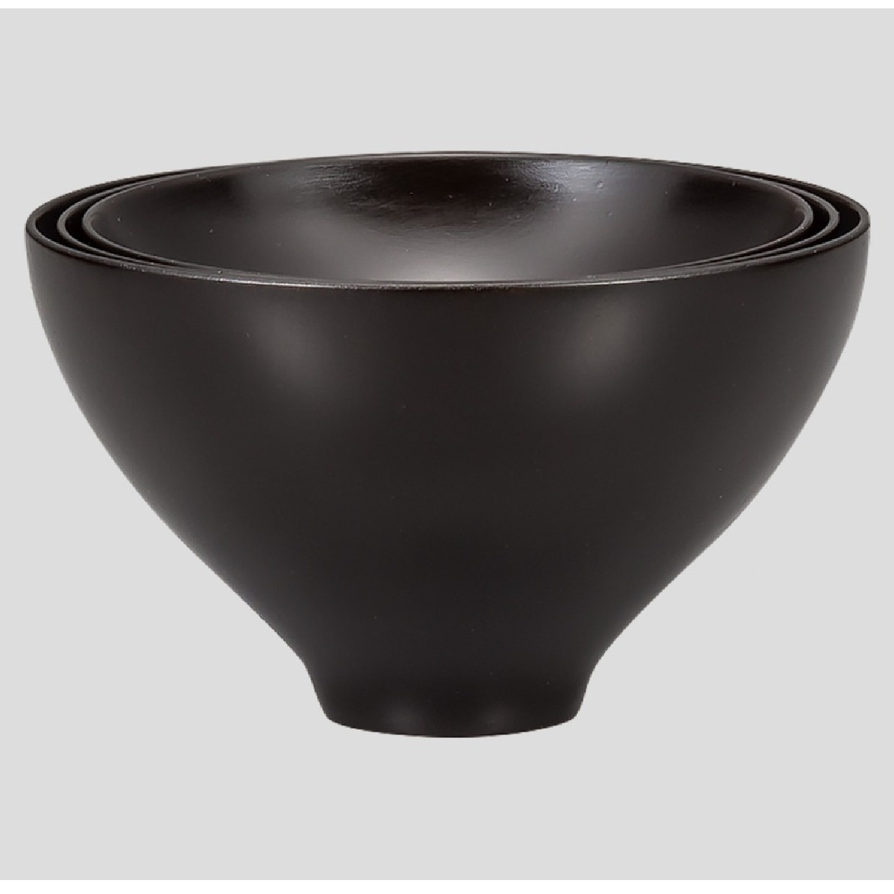 山中漆器 山中塗 ひふみ椀 黒摺 3ッ組