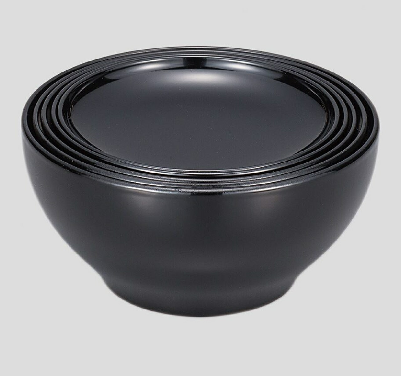 山中漆器 山中塗 木質 ５ッ組応量器 黒