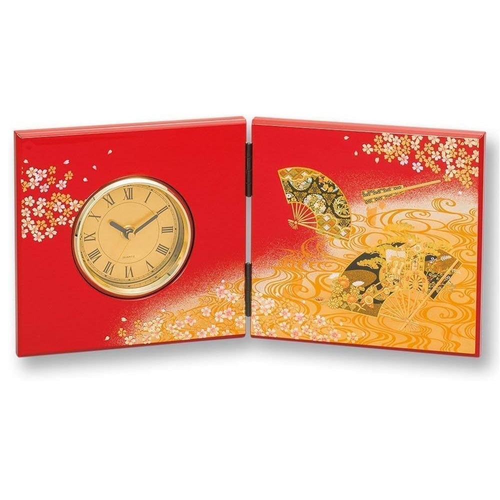 山中漆器 山中塗 屏風時計 中 京雅｜虹八-Kohya-
