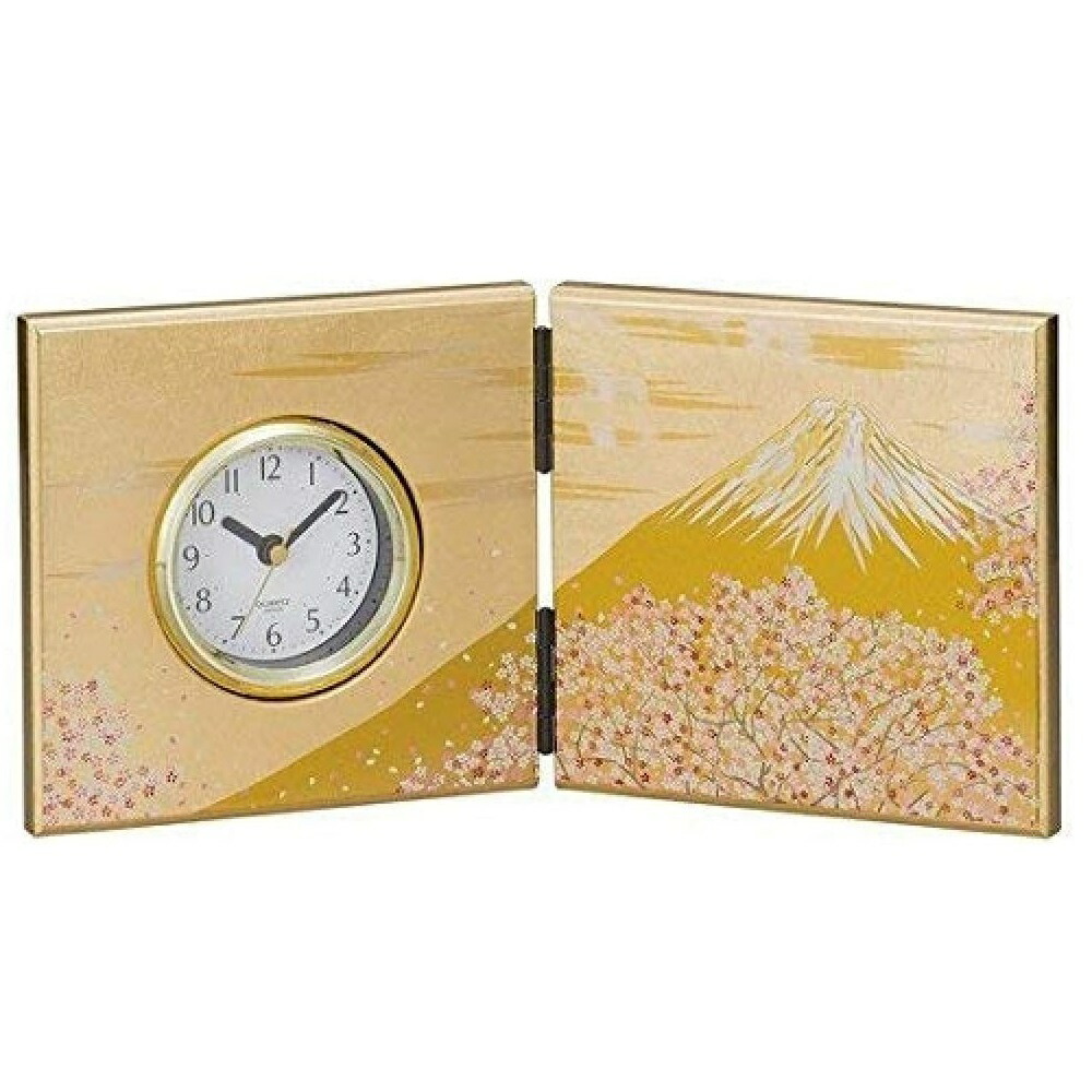 山中漆器 山中塗 屏風時計 小 富士雅桜｜虹八-Kohya-