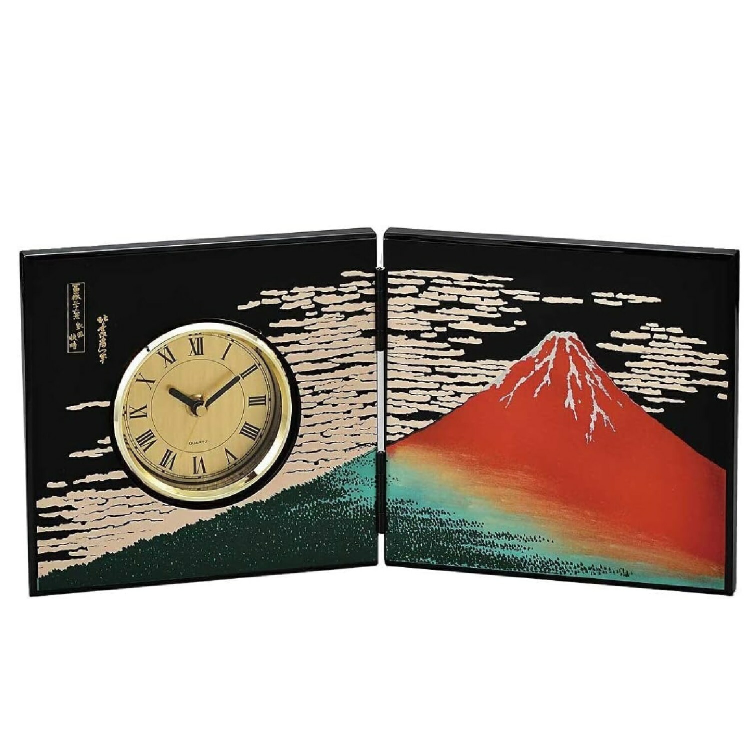楽天市場】山中漆器 箔工芸 屏風時計 飛翔富士 大 (クリアランス品