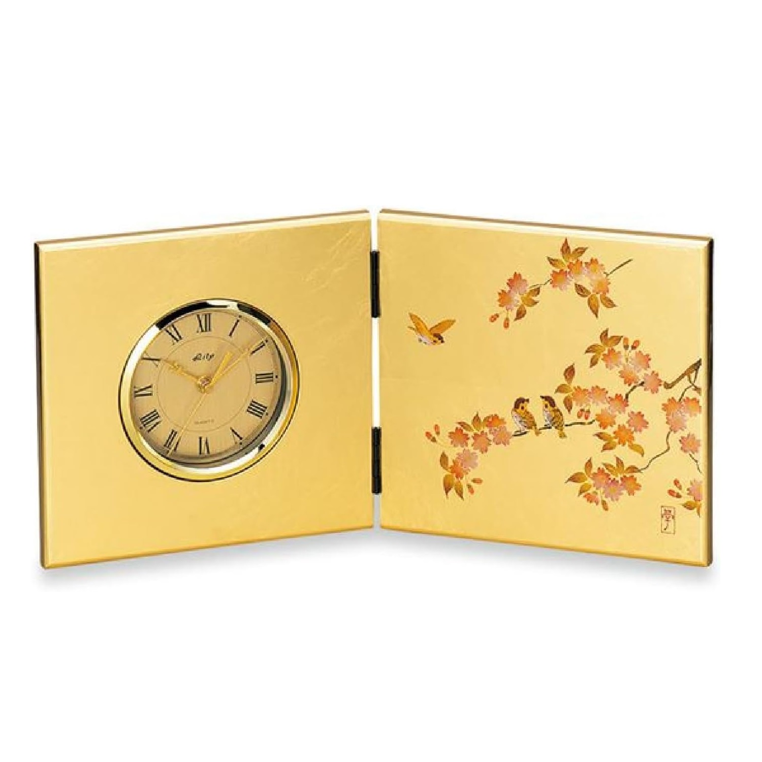 楽天市場】【金箔 箔一】花見鳥 屏風時計 : 金沢富山大和百貨店 楽天市場店