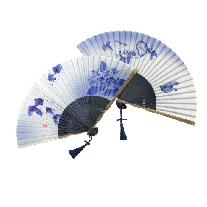 【女性用扇子】夕涼み（扇子袋付き・桐箱入り）