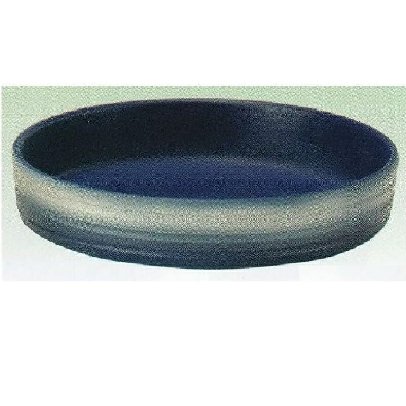 萬古焼 陶炎窯 大宮陶苑 花器 陶炎シリーズ (径31×高さ6.2cm, 紺)