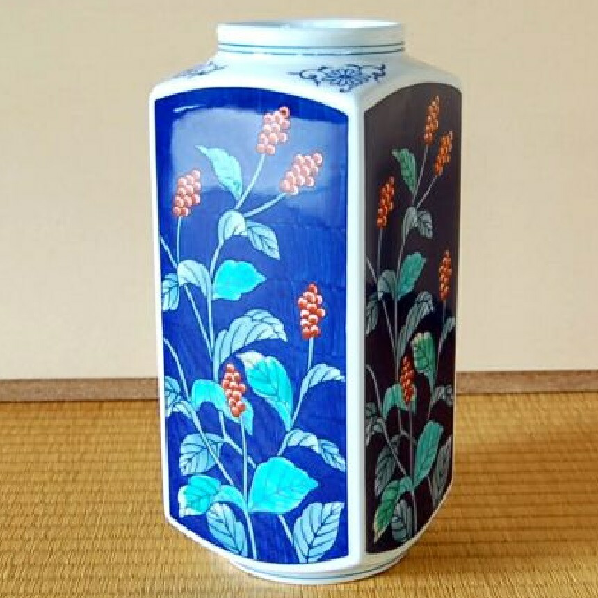 楽天市場】有田焼 8寸桂型花瓶 赤濃木甲桐紋 Y242-W : 器茶房 彩庵