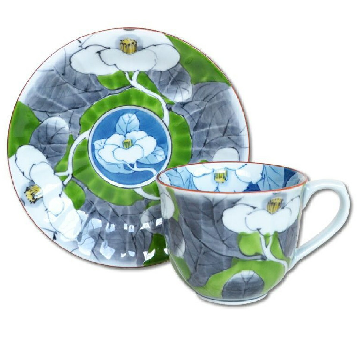 楽天市場】有田焼 しん窯 青花 花濃 百合型コーヒー碗皿 モダン カップ