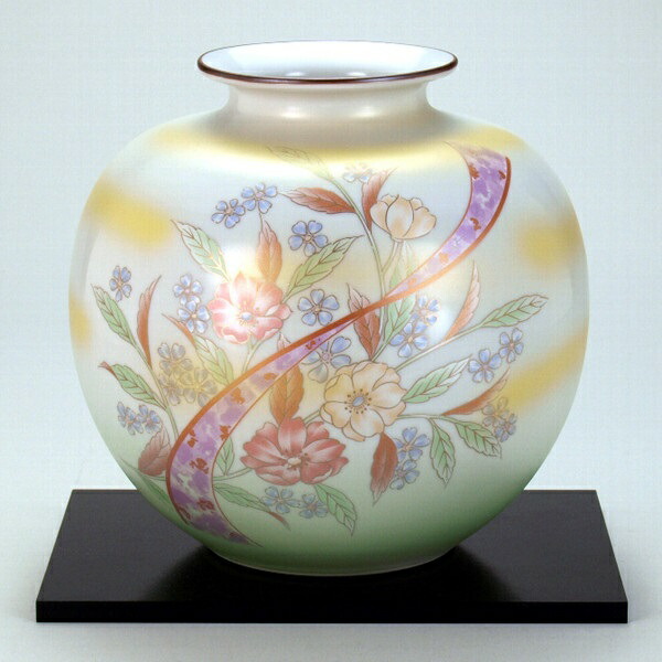 日本の言い慣わし芸術品【九谷焼】7号花立て 洋花 (花台付)