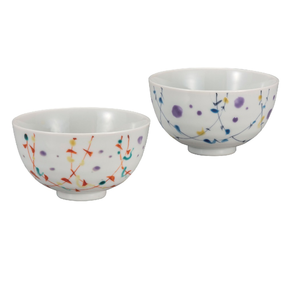 日本の伝統工芸品【九谷焼】組飯碗 ハーモニー