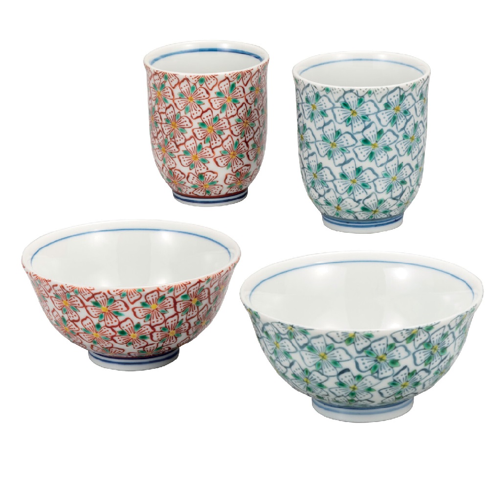 日本の伝統工芸品【九谷焼】睦揃 花紋