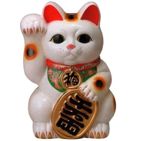 楽天市場】招き猫 白小判 右手 10号 貯金箱サイズ違い・色違いも