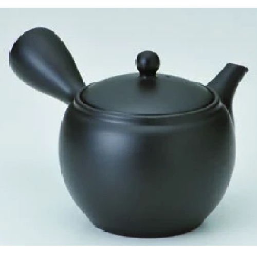 常滑焼急須【日本茶指南役同盟とき勧める商いもの/ささめ茶こし】黒いぶしつぼ型急須 高資作 380竓