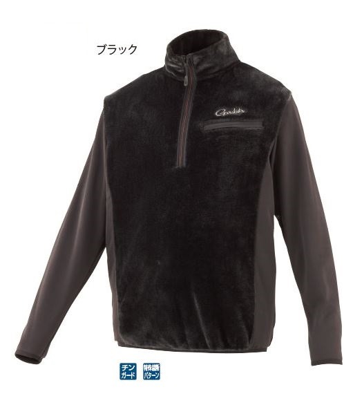 がまかつ ボアフリースハーフジップシャツ GM3614 ブラック L