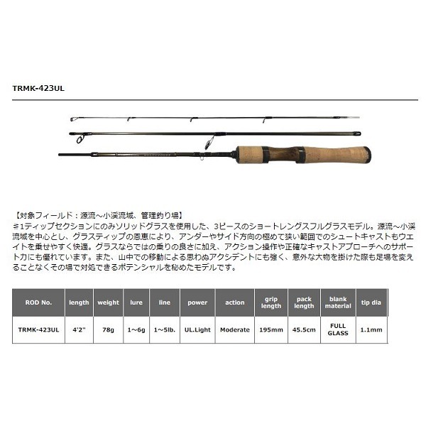 スミス トラウトロッド トラウティンスピン マルチュース TRMK-423UL(スピニング／３天下太平)