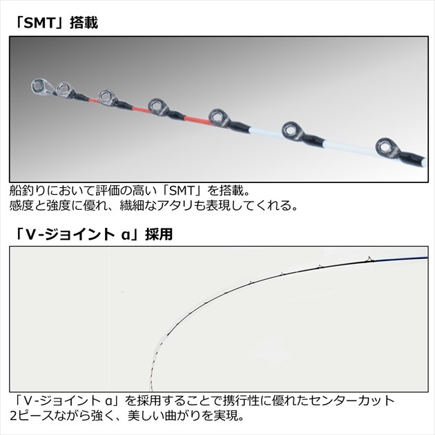 ハイクオリティ ダイワ 船竿 極鋭ライトヒラメ M-220 Q 2ピース tdh