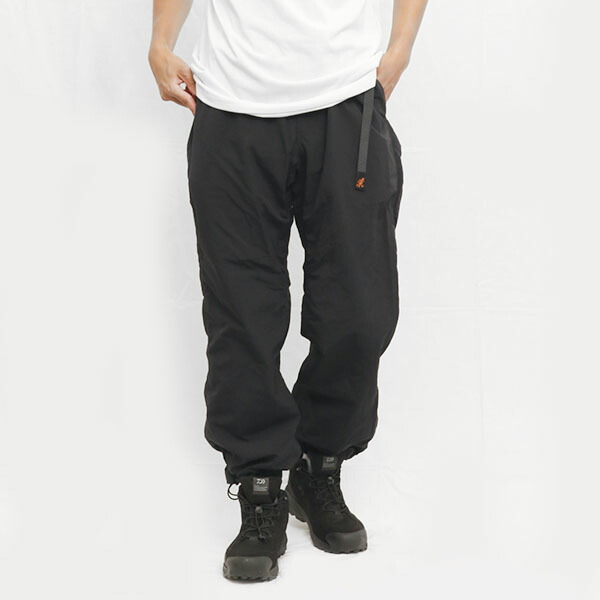 グラミチ ナイロントラックパンツ (NYLON TRACK PANT) 鋳込み事あたらしい色合い 黒いこと L