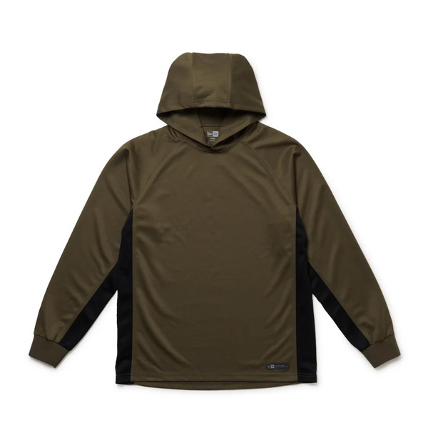 ニューエラジャパン 御召しもの 活動の領域 テック ワップル フーディー Angler Collection オリーブ M