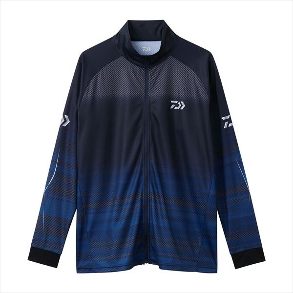 ダイワ ウェア DE-7326 ロングスリーブ ドライシャツ フルジップ ブルー XL