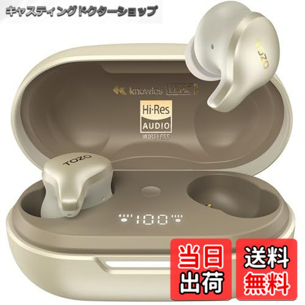 【送料無料】TOZO Golden X1 ワイヤレスイヤホン すべてが心に響く極上の真Hi-Fi音質 LDAC対応 ハイレゾ音質再生 混合ドライバー設計「Knowles（ノールズ）製バランスドアーマチュアドライバー（BAドライバー）とダイナミックドライバーの技術を組み合わせて」 アクティ