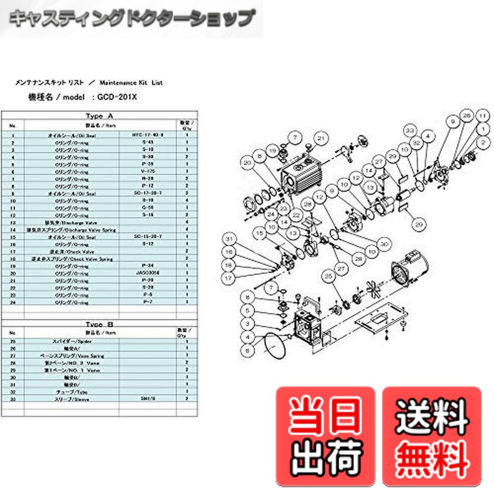 【貨物輸送無料】ULVAC GCD-201X用検査と修理一揃いの道具A GCD-201X
