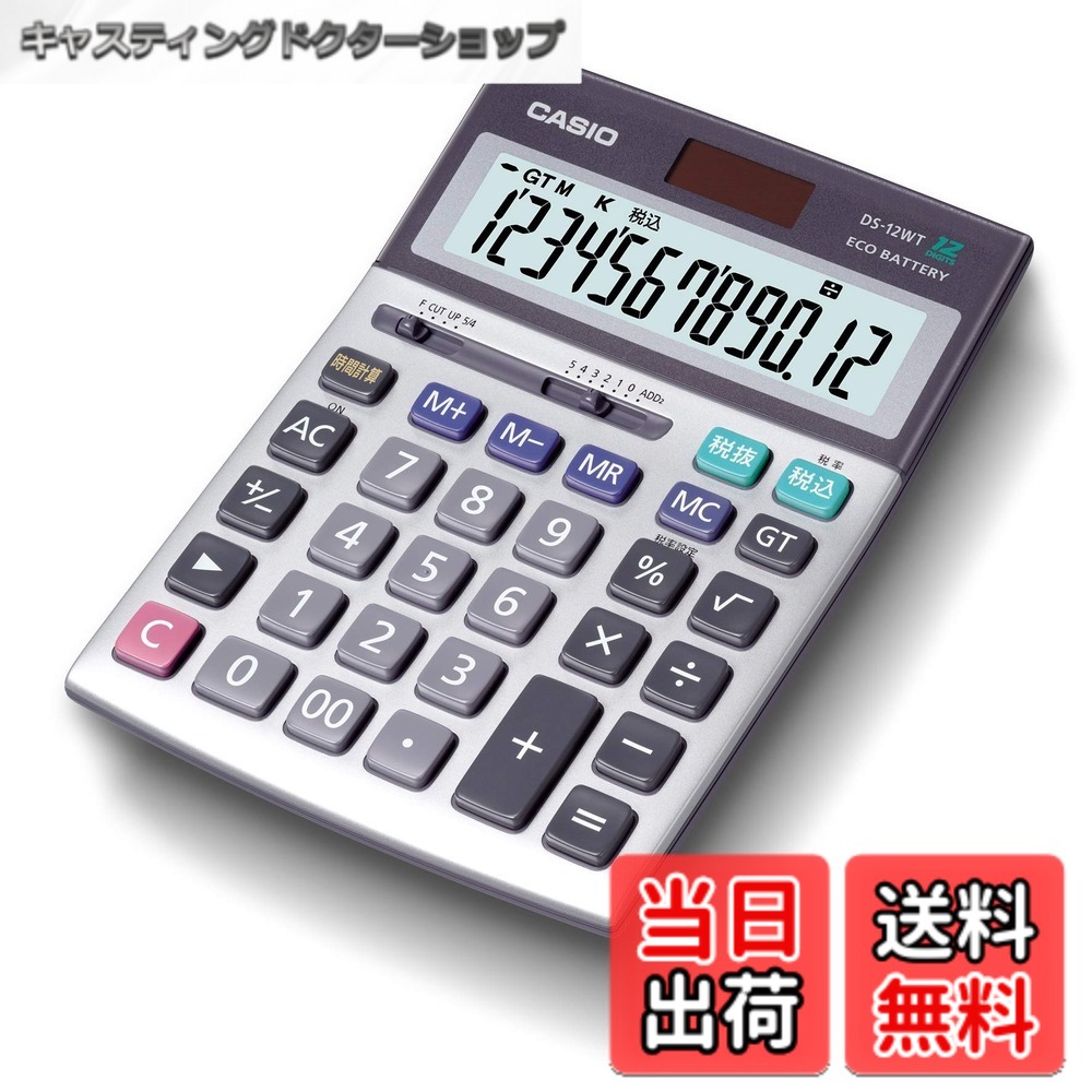 【貨物輸送無料】カシオ 本格実務計算器 12桁 緑であること買いもとめる法其れ相応 事務机手合い DS-12WT-N