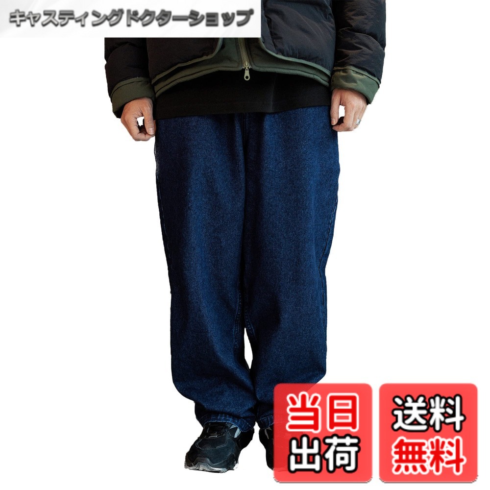 【送料無料】[CHANGE WELL] メンズ 2022AW ファッション シルエット 13.oz 無地 デニムパンツ 【ポケットジッパー】 カジュアル 春秋冬 ジーンズ(NAVY BLUE,S)