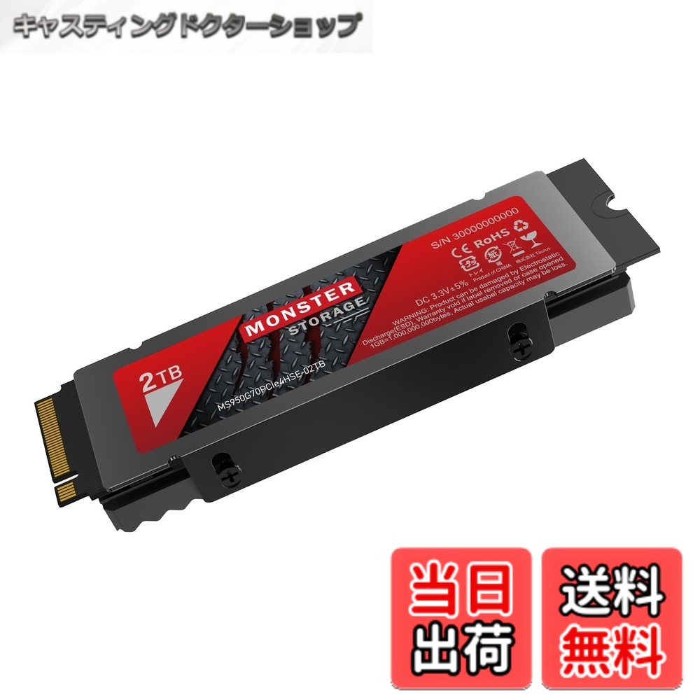 【貨物輸送無料】Monster Storage NVMe SSD PCIe Gen 4x4 なおなお書き5突きとめる済み M.2 Type 2280 内蔵 SSD 3D TLC 国内定まり品 製造会社5年 大いさ：2結核症