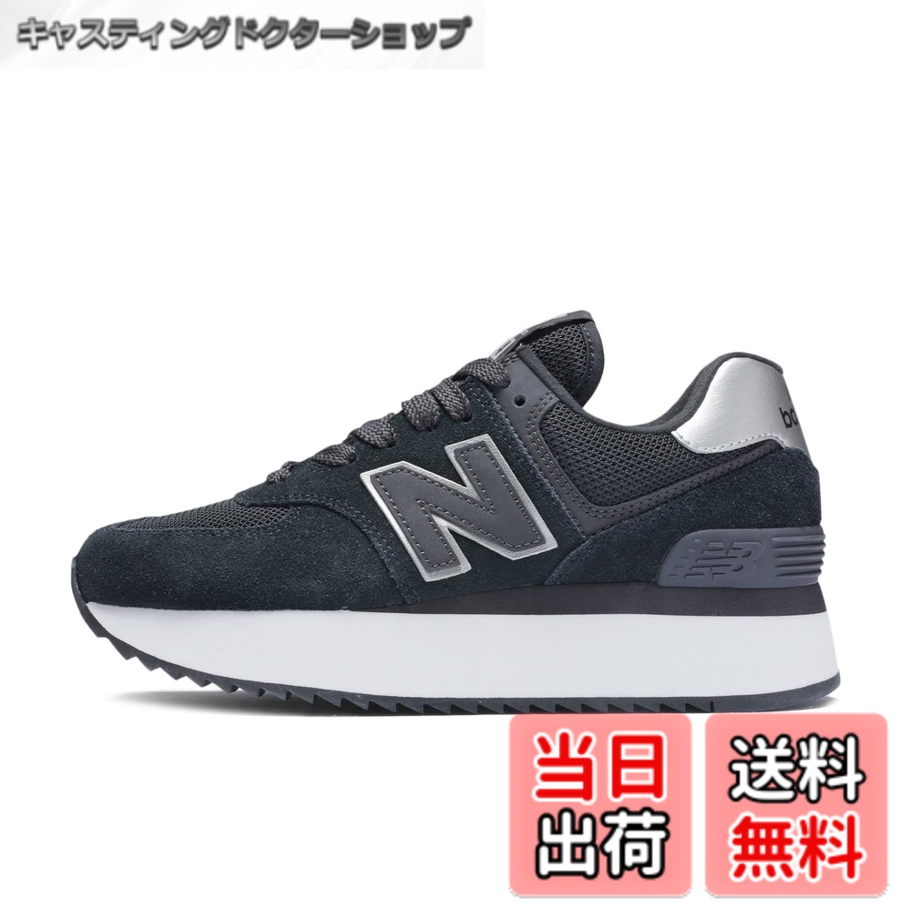【貨物輸送無料】new balance(ニュー平衡にする) レディース WL574Z 574+ 厚底 付け届けひな形 レディーススニーカー 色：NJ(BLACK)、大きさ：24.0 珊 B