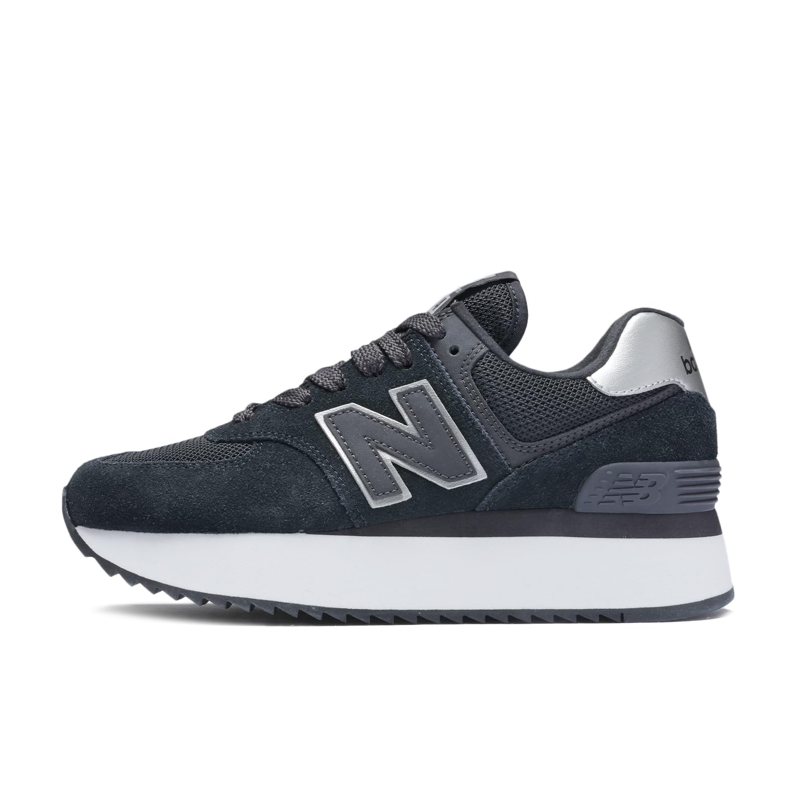 【貨物輸送無料】new balance(ニュー平衡にする) レディース WL574Z 574+ 厚底 付け届けひな形 レディーススニーカー 色：NJ(BLACK)、大きさ：22.5 珊 B