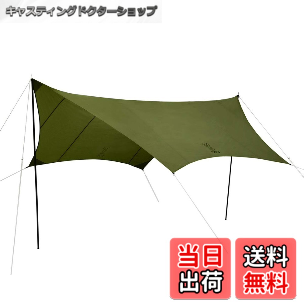 【送料無料】DOD(ディーオーディー) いつかのタープ はじめてでも扱いやすい ベーシックな ヘキサタープ オールインワン 延長テープ 標準付属 UV加工済 色：カーキ、サイズ：Medium