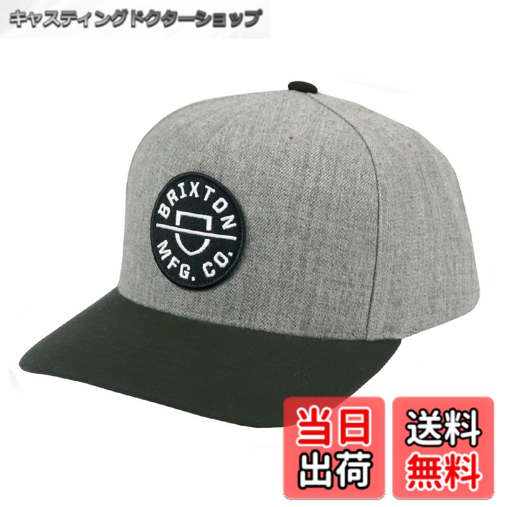 【送料無料】[ブリクストン] キャップ メンズ CREST C MP SNBK CAP 帽子 スナップバック スケーター スケートブランド [並行輸入品] 色：ヘザーグレー/ブラック、サイズ：Free Size