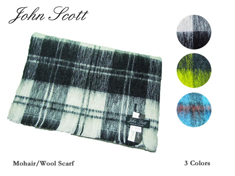 【John Scott】ジョン・スコット Mohair/Wool Stole モヘア入・ストール|ジェイスタジアム
