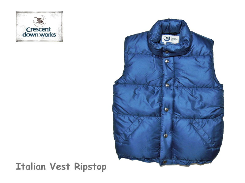【貨物輸送無料】【Crescent Down Works】クレセントダウンワークス 201 Italian Vest Ripstop Navyblue レディース・イタリアン限りない