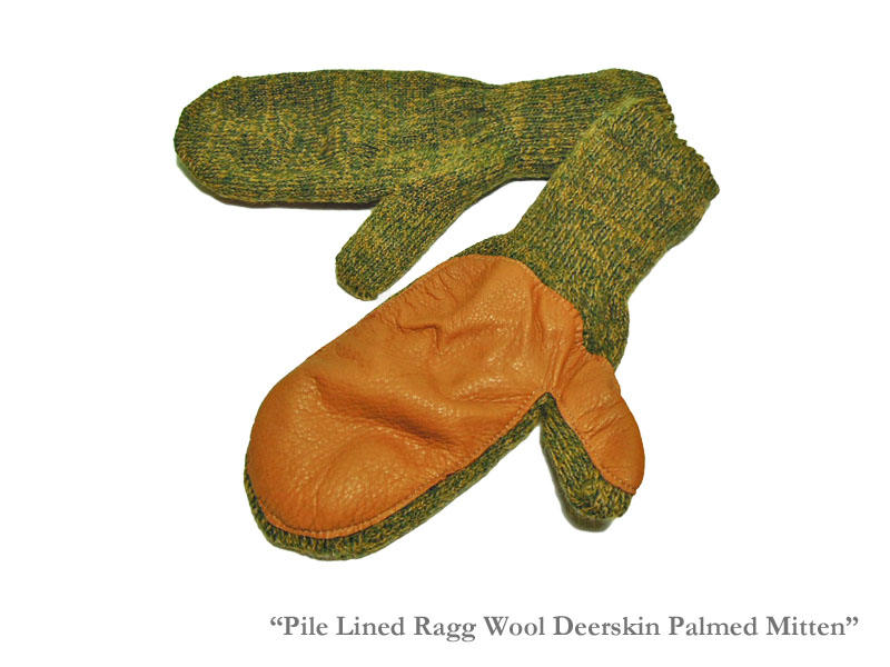 【NEWBERRY KNITTING】ニューベリーニッティング Mens Mitten メンズ・ディアスキン・ミトン手袋Olive/Brown｜ジェイスタジアム