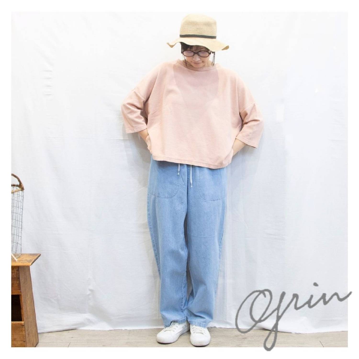 grin（グリン）ミニ畔ワーヘル ５分袖Ｔシャツ 綿100％ 春夏