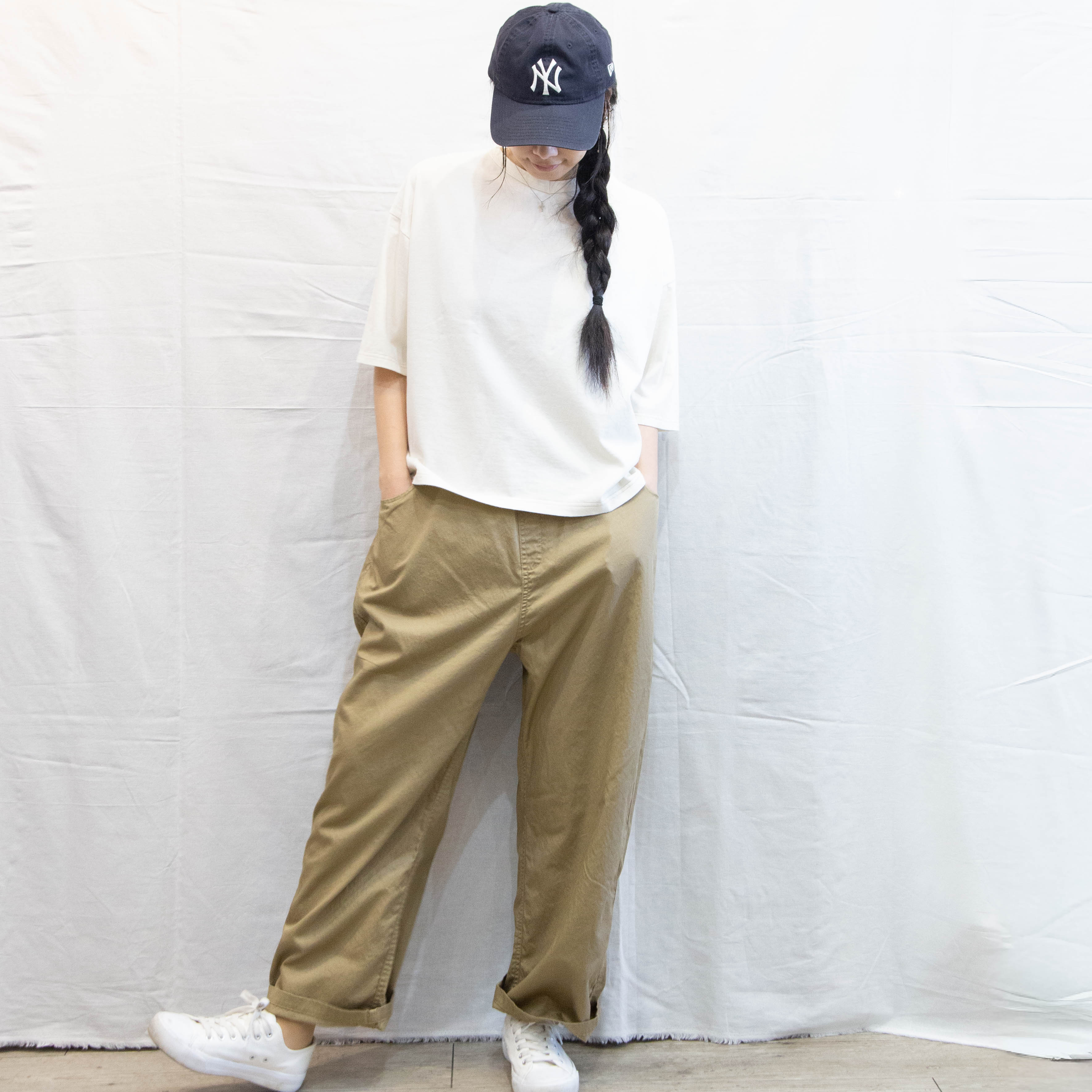 LAITERIE（レイトリー）ふわとろ天竺 浅Ｖネック半袖プルオーバー 春夏 レディース