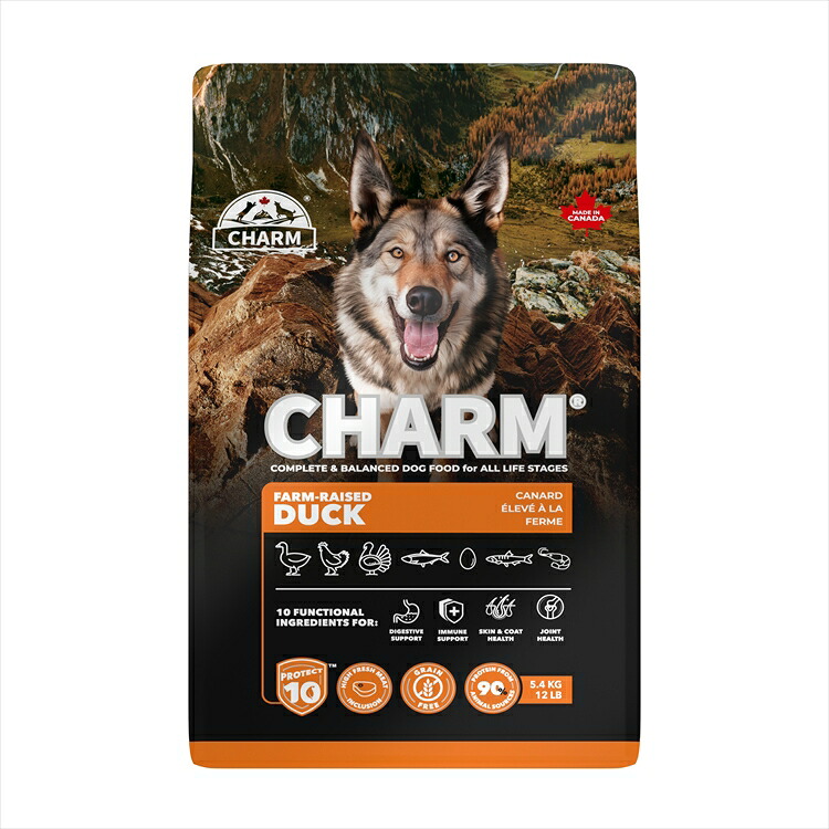 《11％OFF!》引き付ける ドッグフード CHARM ファームレイズドダックドッグフード 5.4kg 割り増し金ボンネット グレインフリー 犬 自然的 アレルギー反応 微粒子 無つけ加える 肉付きのよい[2605SO] ドッグフード-ドッグフード・サプリメント-犬用品